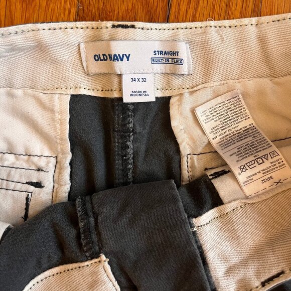 Old Navy Men's Black Khaki Pants Built In Flex Business Casual, 34x32, Straight - Picture 3 of 3